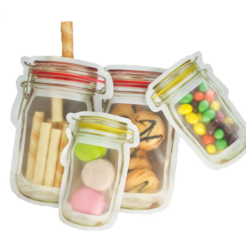 Reusable Jar Bags 10PCS, Mason Jars Silicone Food Storage, Freezer