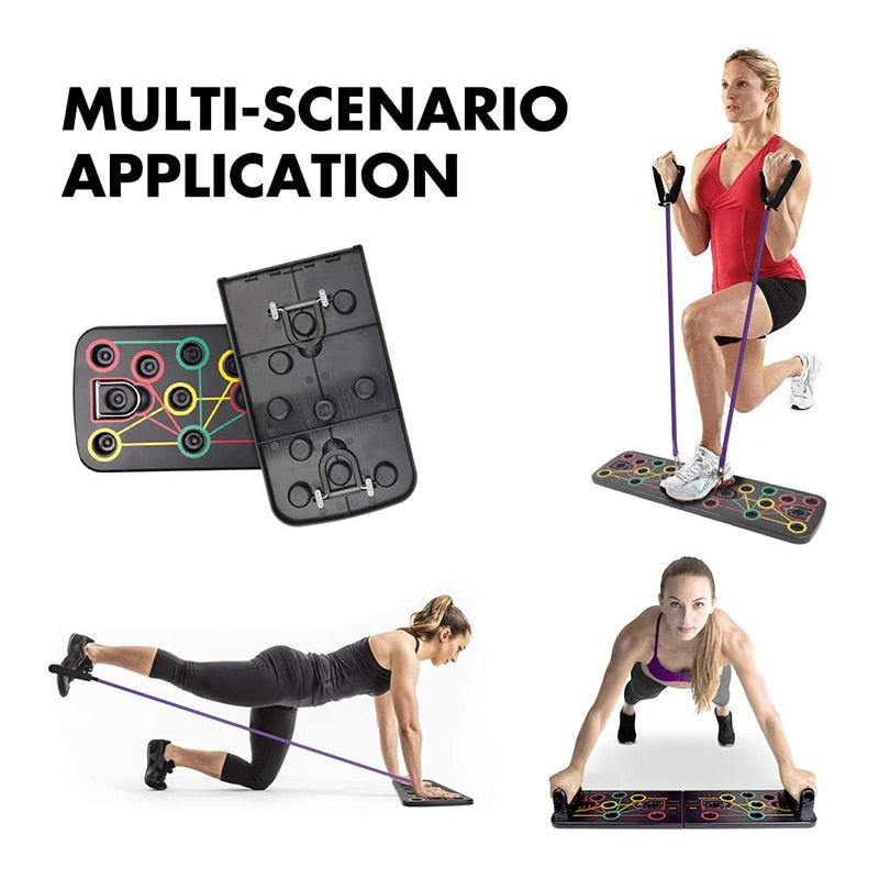 FITBOARD - PUSH UP BOARD WITH RESISTANCE BANDS