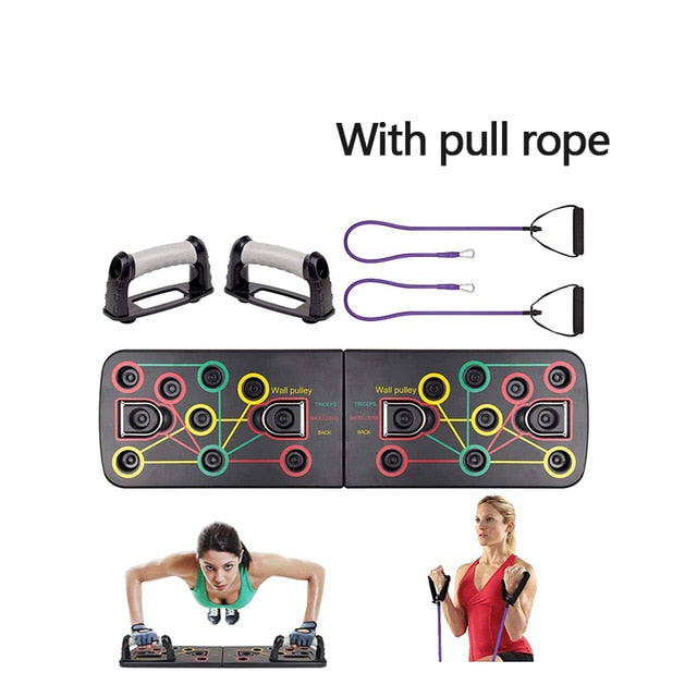 FITBOARD - PUSH UP BOARD WITH RESISTANCE BANDS