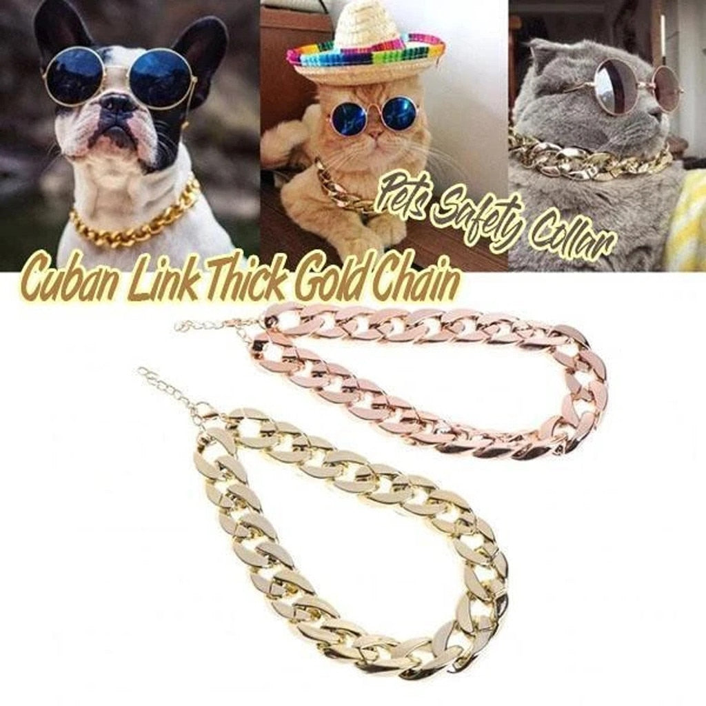 THUGPET - THICK CUBAN LINK CHAIN PET COLLAR