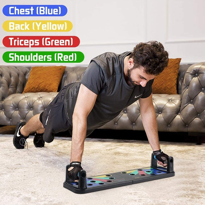 FITBOARD - PUSH UP BOARD WITH RESISTANCE BANDS