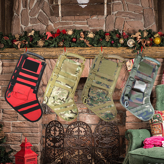 Tactical Molle Christmas Stocking Bag Pouch Utility Storage Bag Military Combat Hunting Magazine Pouches Desert Woodland #20