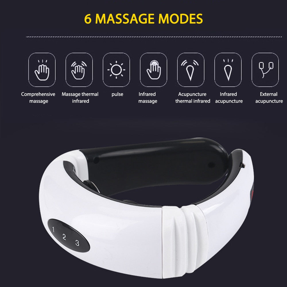 Back and Neck Massager With Electric Pulse 6 Mode Massage Infrared