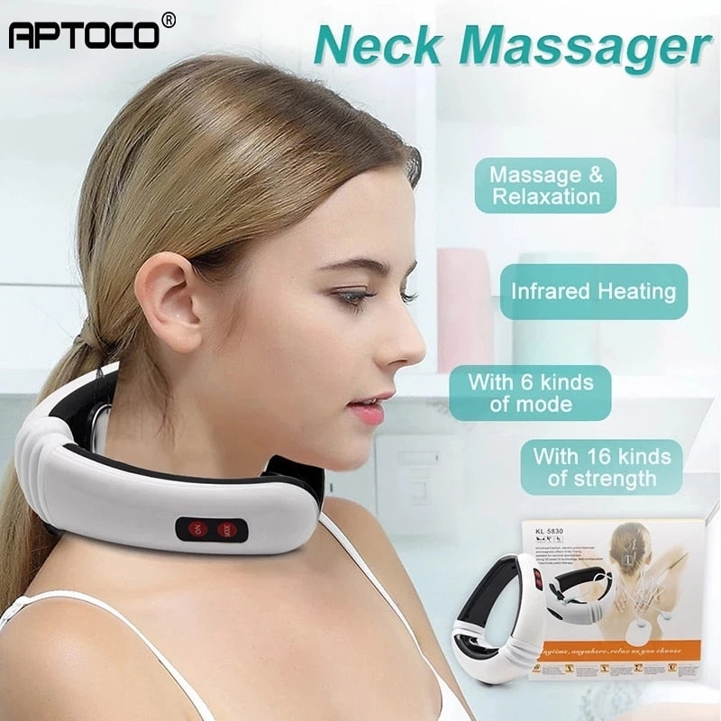 Electric Pulse Neck Massager 6 Modes 9 Strength Neck Massage