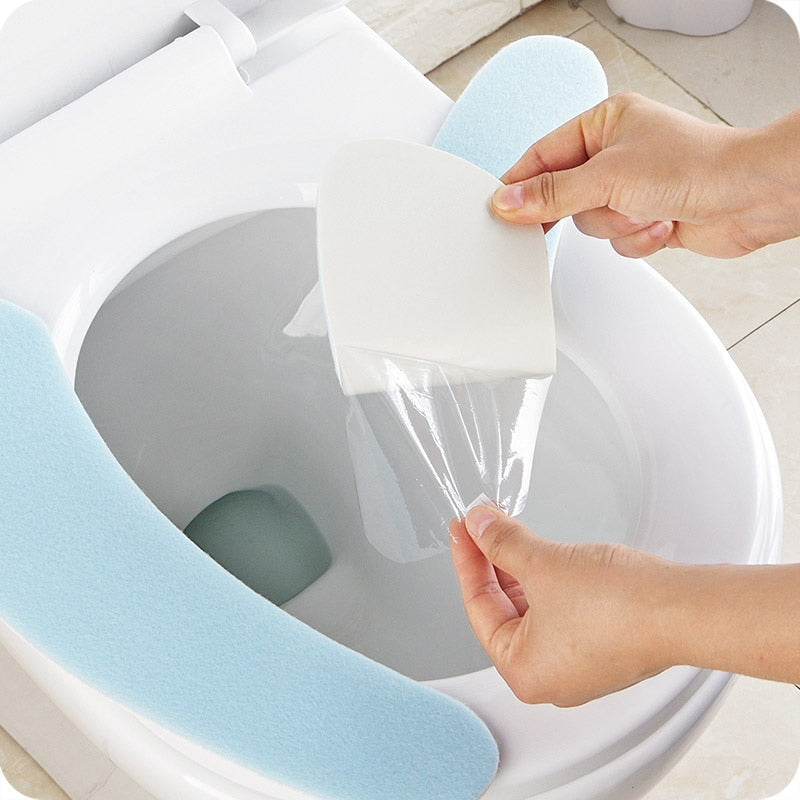 Toilet Cushion - Washable Self - Adhesive Toilet Seat Pad